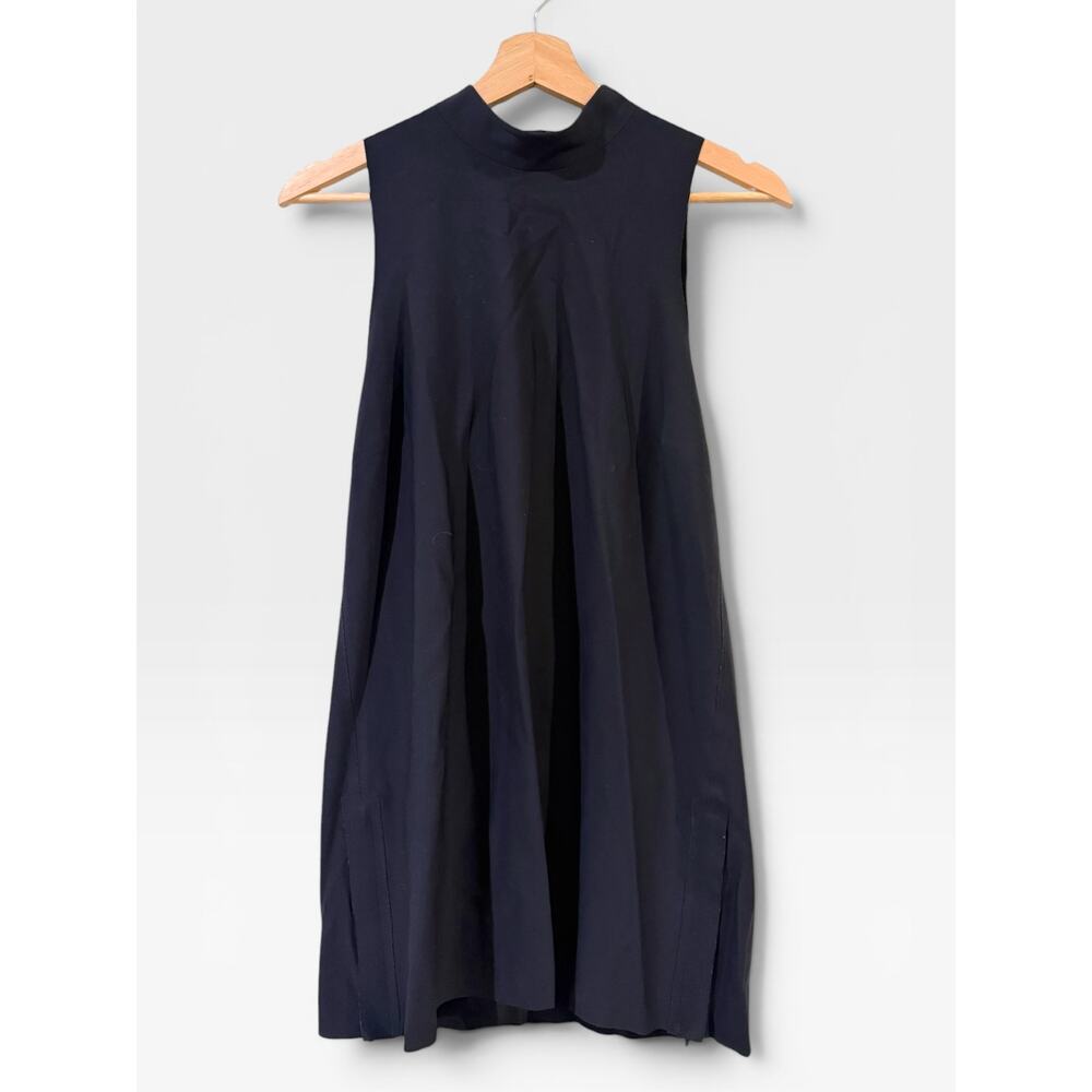 ATHLETA Interstellar Bike Tunic Top Black Mock Neck Sleeveless Small EUC - Picture 2 of 6